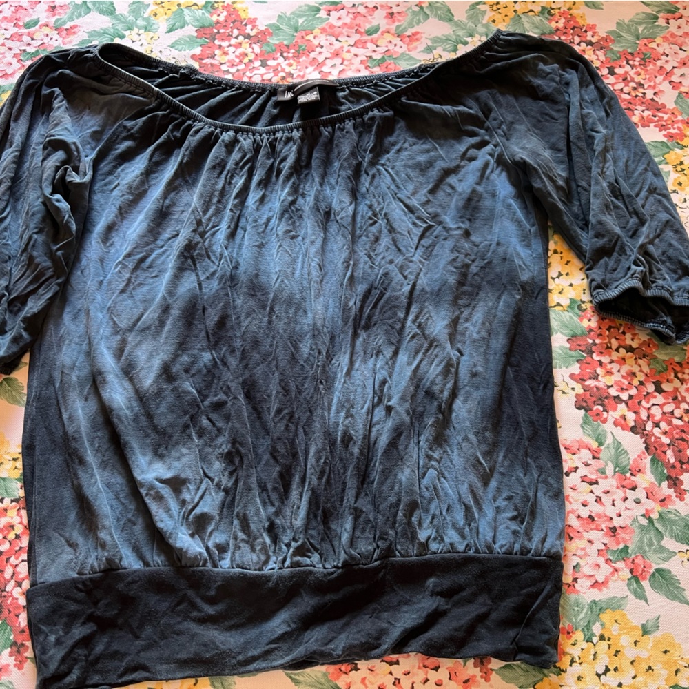 INC Women’s Blue Tie dye look top 3/4 sleeve